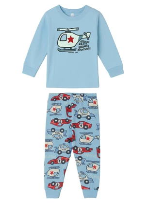 Malwee Kids - Pijama que Brilha Pequeno Piloto Azul Claro - MALWEE KIDS
