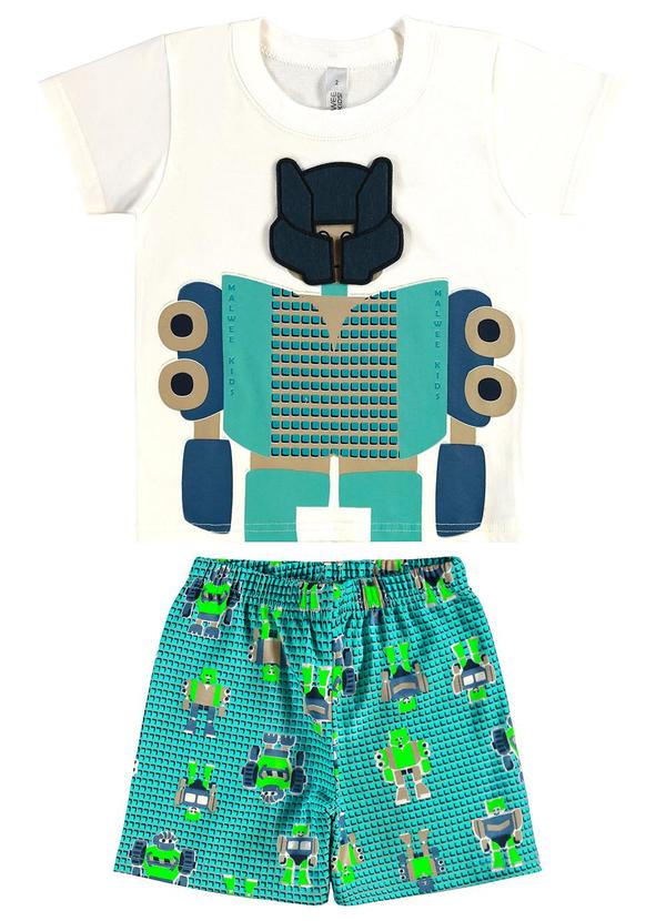 Malwee Kids - Pijama Robô que Brilha no Escuro Off White 2