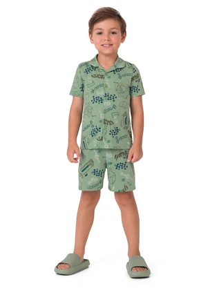 Malwee Kids - Pijama Skatista Radical que Brilha no Escuro Verd - MALWEE KIDS
