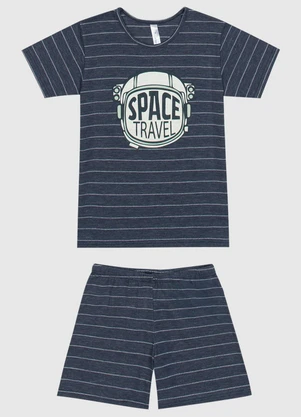 Malwee Kids - Pijama Space Travel Brilha no Escuro Menino Azul - MALWEE KIDS