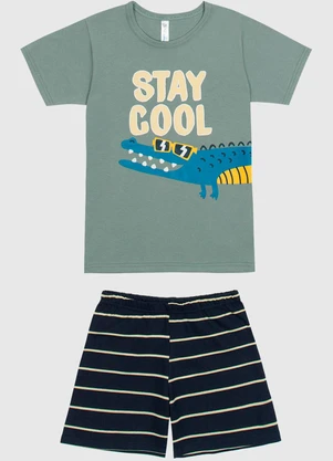 Malwee Kids - Pijama Stay Cool Brilha no Escuro Menino Verde - MALWEE KIDS