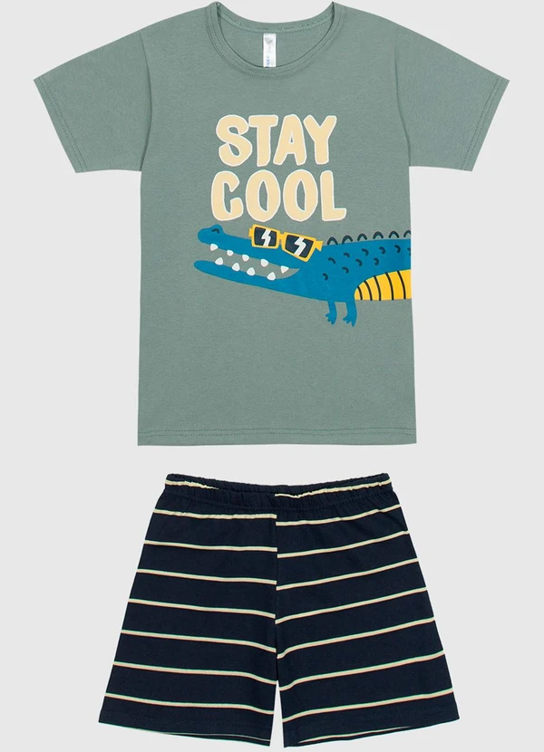 Malwee Kids - Pijama Stay Cool Brilha no Escuro Menino Verde