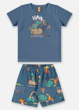 Up Baby - Pijama Suedine Infantil Masculino Azul - UP BABY