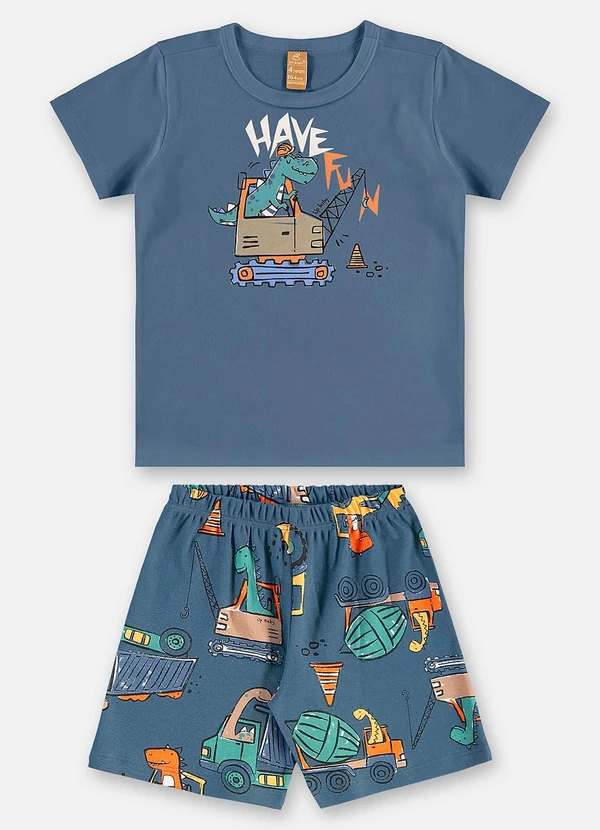 Up Baby - Pijama Suedine Infantil Masculino Azul 2