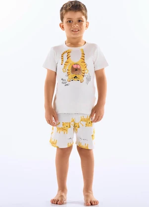 Up Baby - Pijama Suedine Infantil Masculino Bege - UP BABY