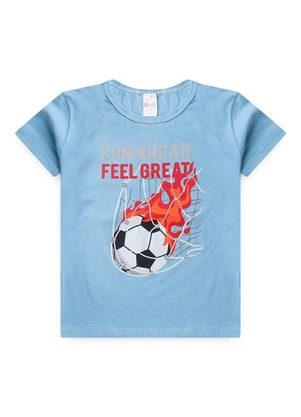 Atelie da Crianca - Pijama Verão Futebol Azul - ATELIE DA CRIANCA