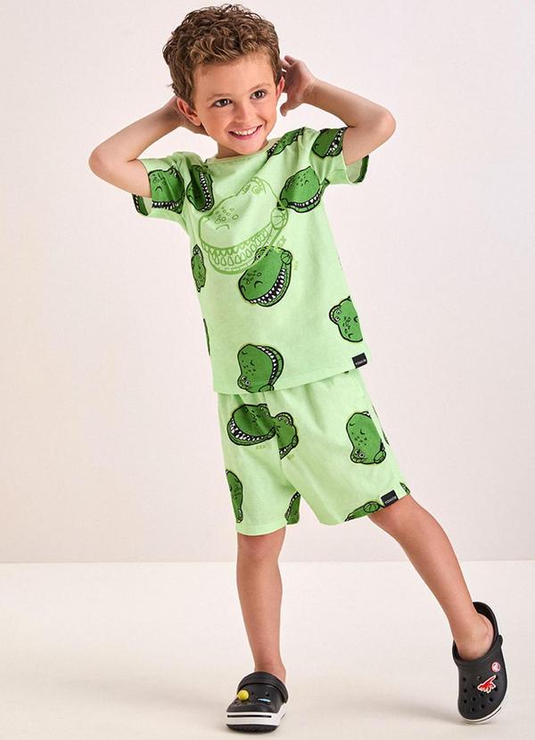 Youccie - Pijama Verde do Dino Rex Verde