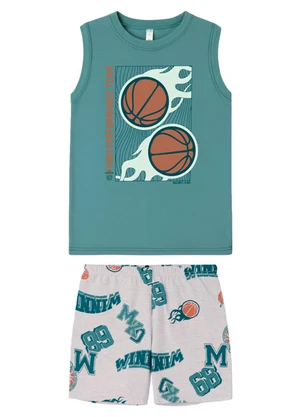 Malwee Kids - Pijama Winner Basketball Azul Petróleo - MALWEE KIDS