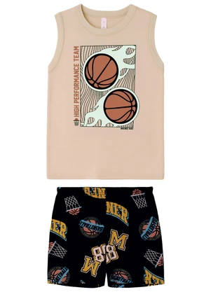 Malwee Kids - Pijama Winner Basketball Preto - MALWEE KIDS