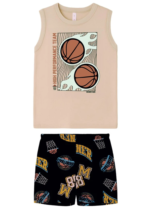 Malwee Kids - Pijama Winner Basketball Preto