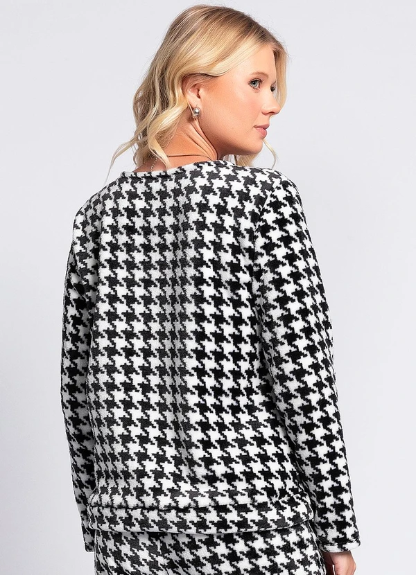 Alma Dolce - Blusão de Pijama Xadrez Azul em Malha Fleece 2