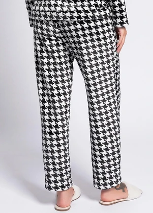 Alma Dolce - Calça de Pijama Pied de Poule em Malha Fleece - ALMA DOLCE