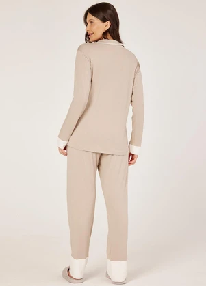 Anna Kock - Pijama Americano Longo Bege - ANNA KOCK