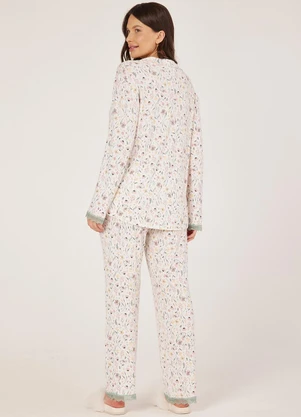 Anna Kock - Pijama Americano Longo Detalhes em Renda Estampado - ANNA KOCK