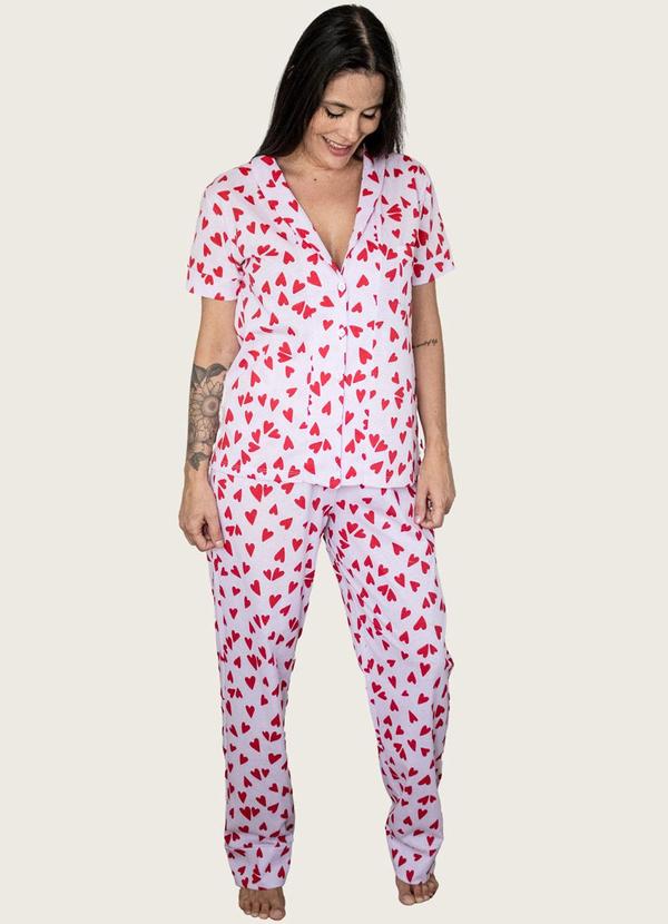 Piante Pijamas - Pijama Americano Calça Algodão Rosa