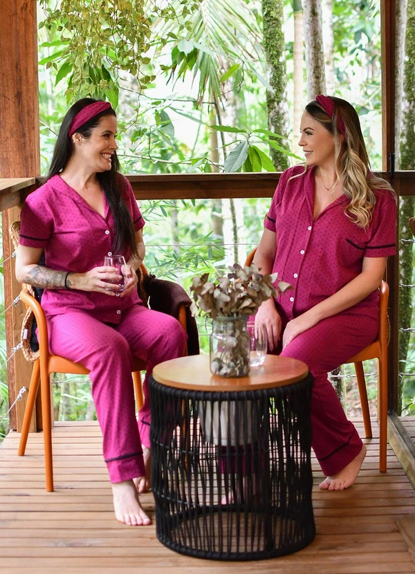 Piante Pijamas - Pijama Americano Calça Algodão Rosa 6