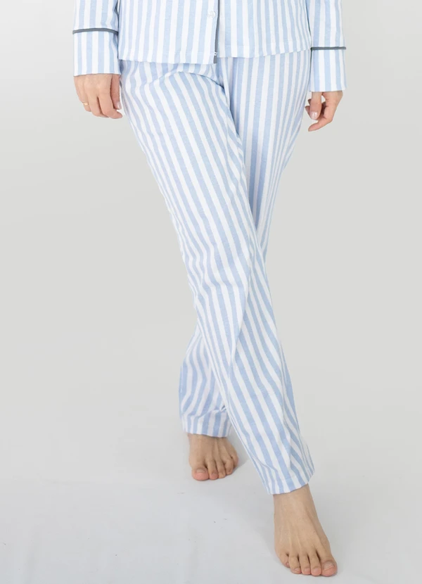 Piante Pijamas - Pijama Americano Longo Algodão Amanda Azul 5