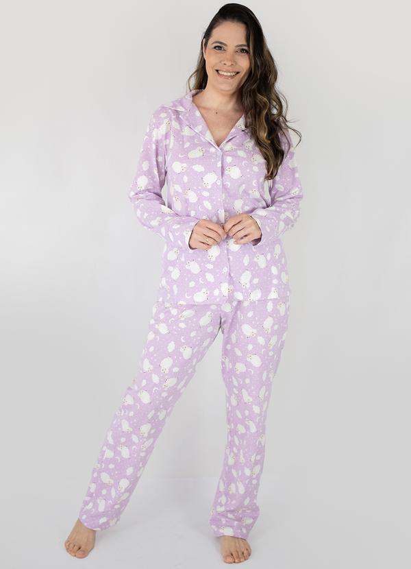 Piante Pijamas - Pijama Americano Longo Algodão Amanda Lilas