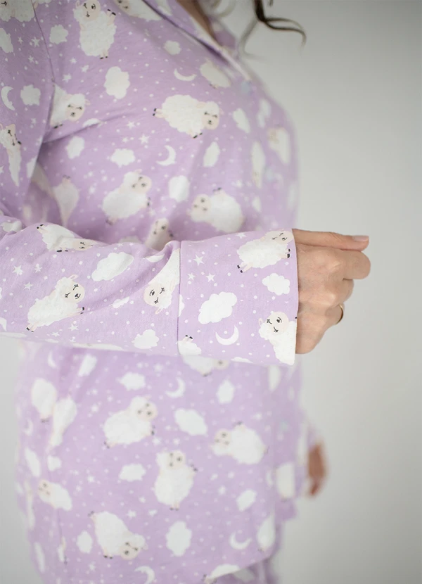Piante Pijamas - Pijama Americano Longo Algodão Amanda Lilas 10