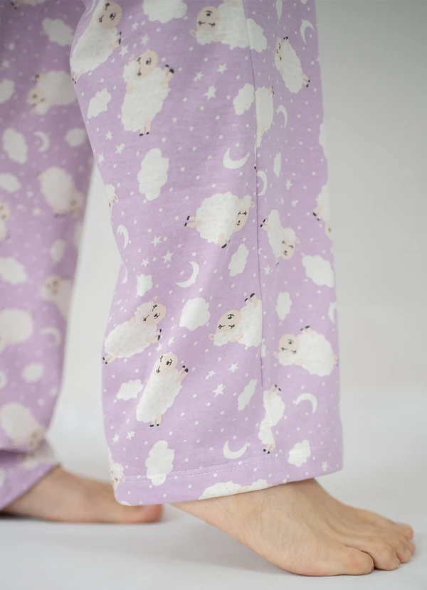 Piante Pijamas - Pijama Americano Longo Algodão Amanda Lilas 11