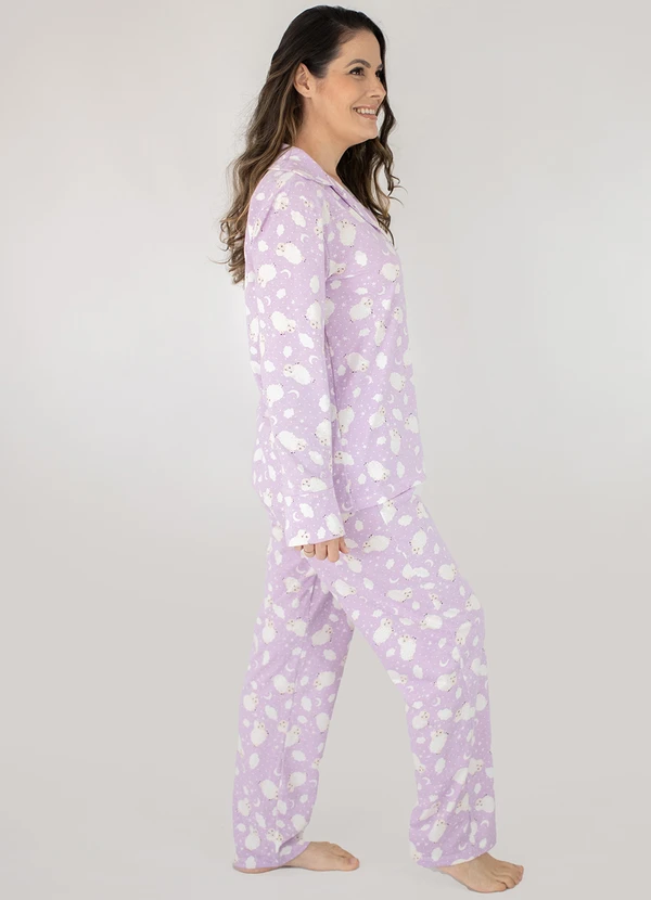 Piante Pijamas - Pijama Americano Longo Algodão Amanda Lilas 3