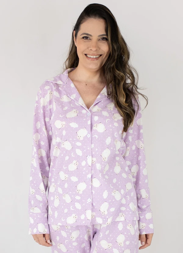 Piante Pijamas - Pijama Americano Longo Algodão Amanda Lilas 4
