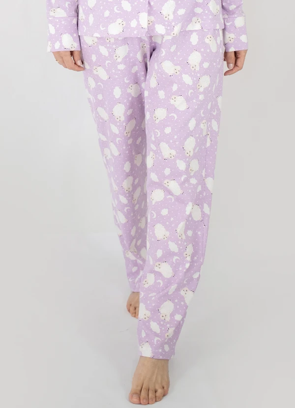 Piante Pijamas - Pijama Americano Longo Algodão Amanda Lilas 5
