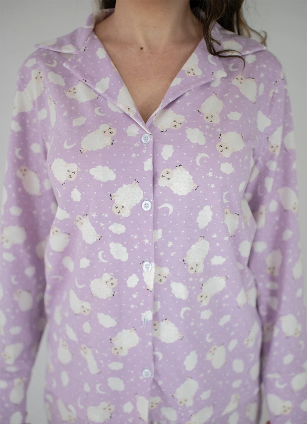 Piante Pijamas - Pijama Americano Longo Algodão Amanda Lilas 8