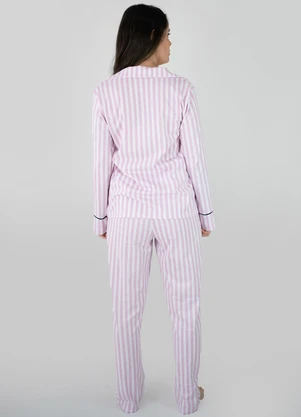 Piante Pijamas - Pijama Americano Longo Algodão Amanda Rosa - PIANTE PIJAMAS