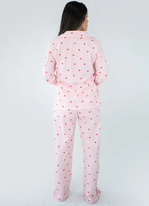 Piante Pijamas - Pijama Americano Longo Algodão Amanda Rosa - PIANTE PIJAMAS