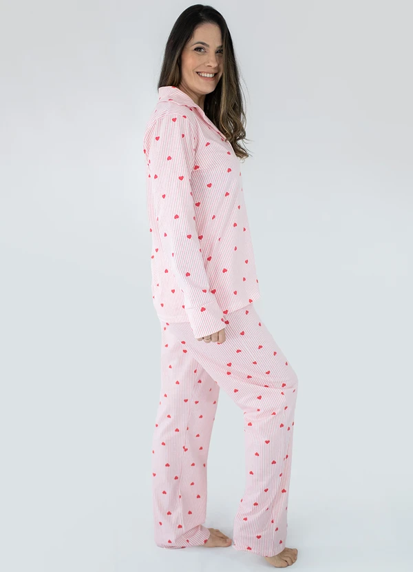 Piante Pijamas - Pijama Americano Longo Algodão Amanda Rosa 3