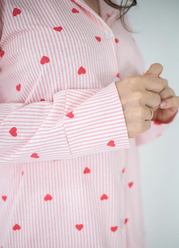 Piante Pijamas - Pijama Americano Longo Algodão Amanda Rosa 6