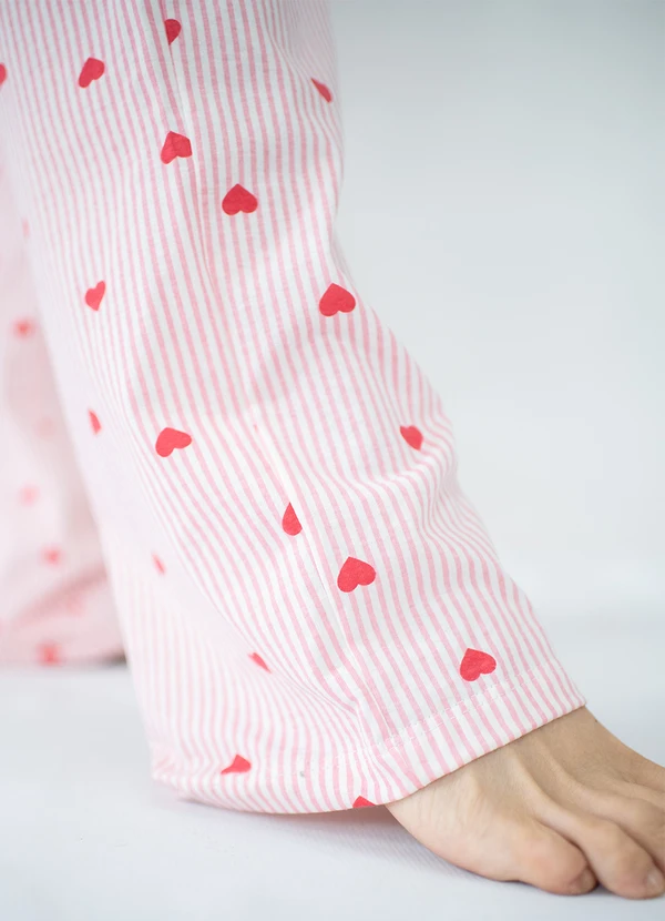 Piante Pijamas - Pijama Americano Longo Algodão Amanda Rosa 9