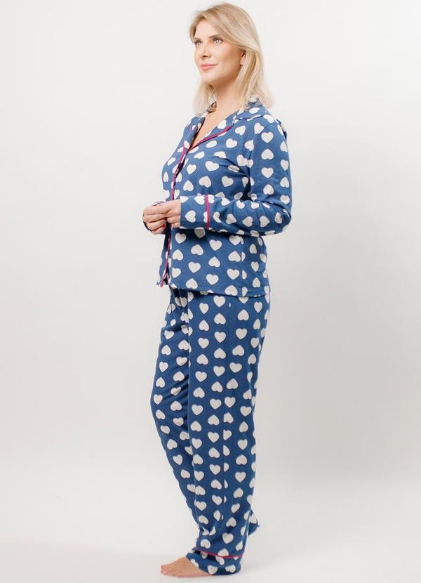 Piante Pijamas - Pijama Americano Longo Algodão Azul 5