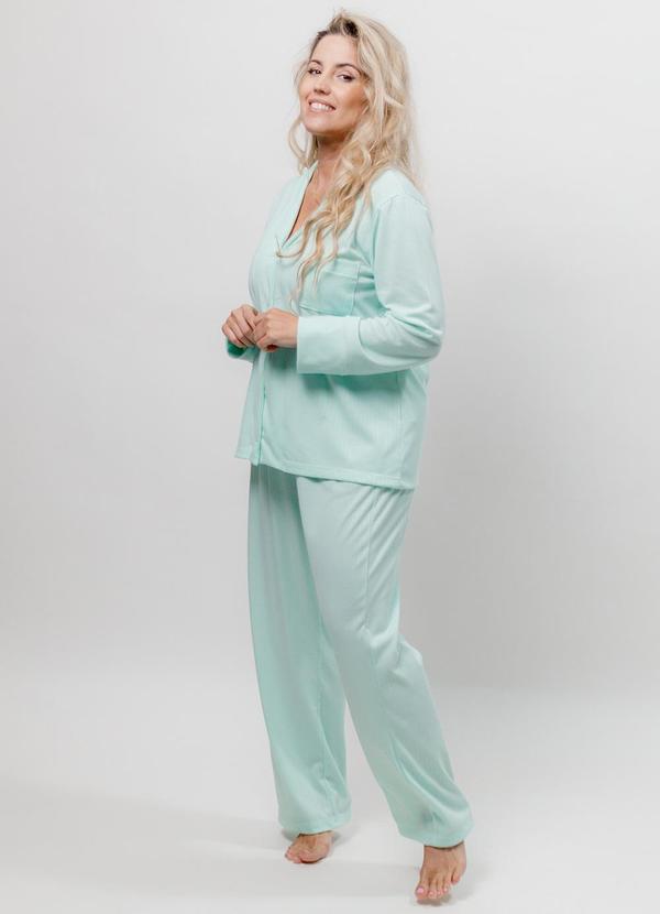 Piante Pijamas - Pijama Americano Longo Canelado Verde 2