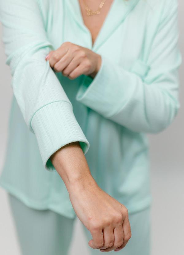 Piante Pijamas - Pijama Americano Longo Canelado Verde 3