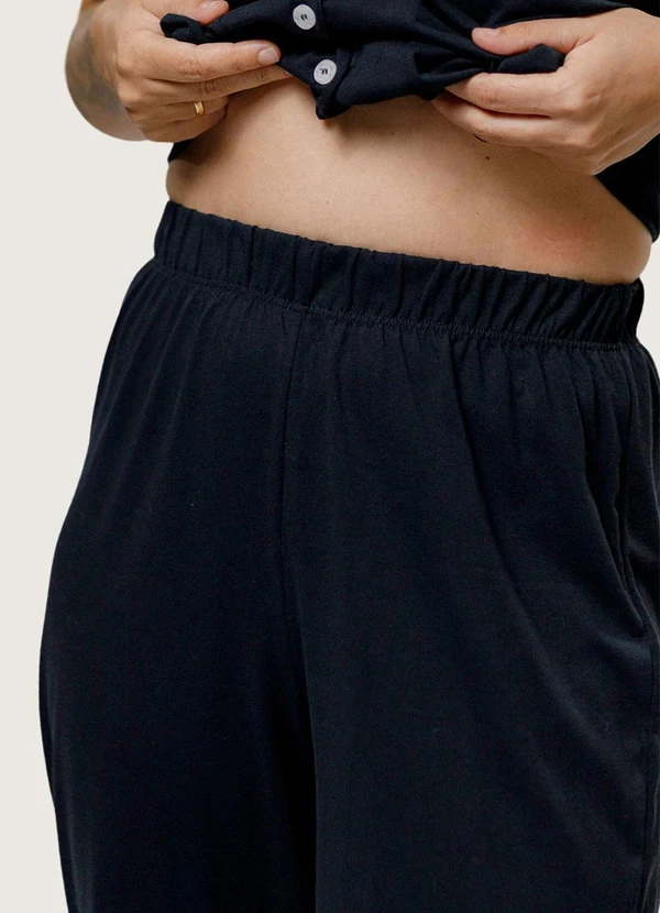 Piante Pijamas - Pijama Americano Manga Curta com Calça Preto 4