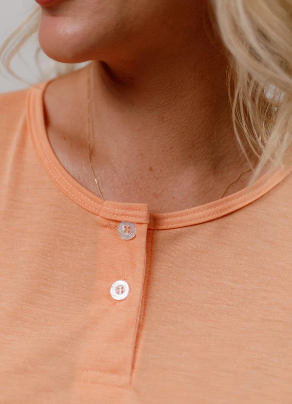 Piante Pijamas - Pijama Blusa com Peitilho e Calça Capri Laranja 8