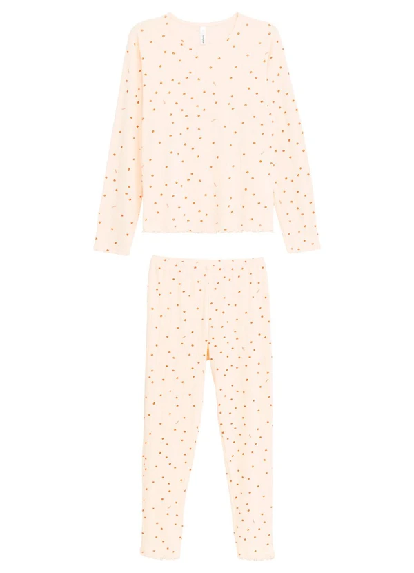 Malwee - Pijama Café Carrot em Malha Essence Laranja