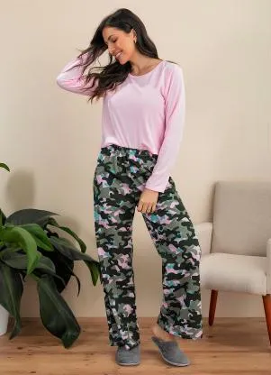 Alma Dolce - Pijama Camuflado em Malha - ALMA DOLCE
