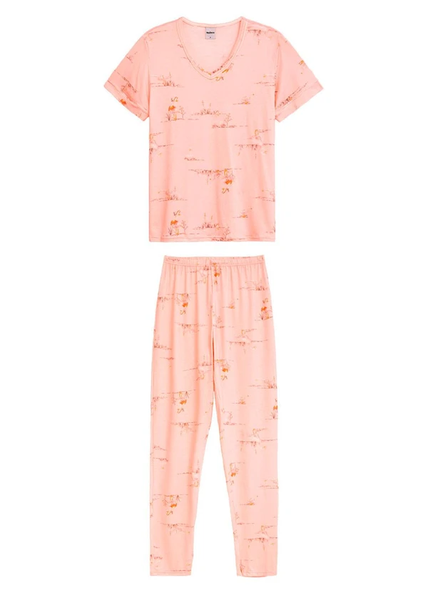Malwee - Pijama Cisne Carrot em Malha Essence Coral