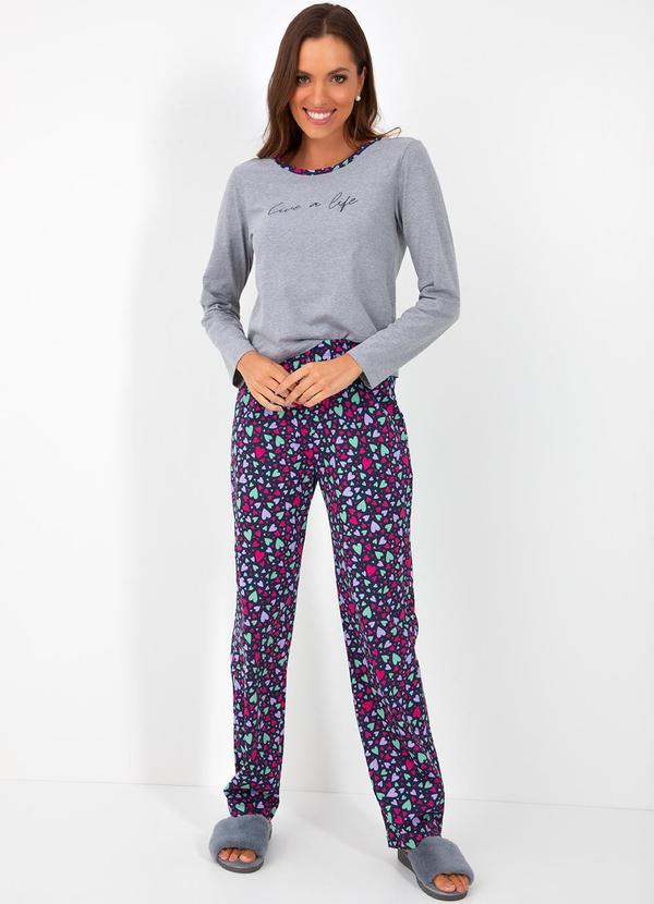 Alma Dolce - Pijama Corações Coloridos em Malha
