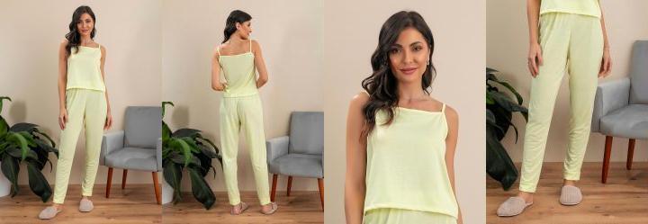 Pijama de Alcinha Amarelo