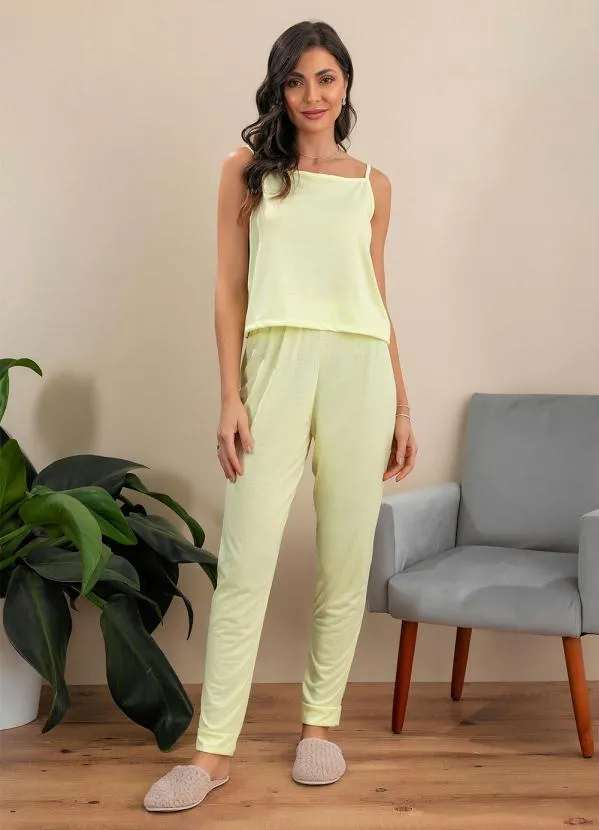 Alma Dolce - Pijama de Alcinha Amarelo