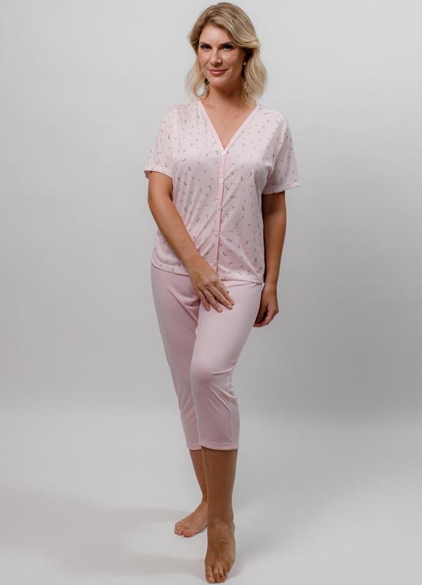 Piante Pijamas - Pijama e Calça Capri Liberty Rosa