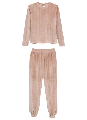 Malwee - Pijama em Fleece Texturizado Taupe - MALWEE