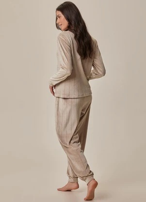 Malwee - Pijama em Fleece Texturizado Taupe - MALWEE