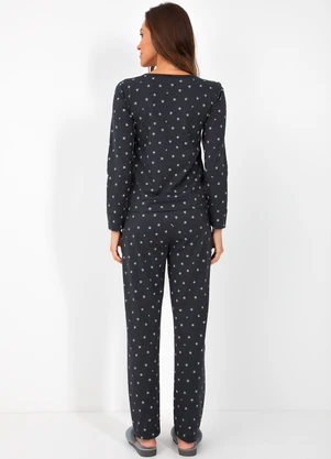 Alma Dolce - Pijama Estrela Mescla em Meia Malha - ALMA DOLCE