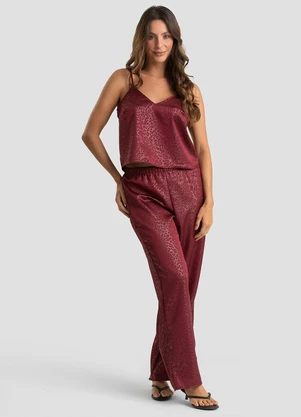Dianna - Pijama Feminino Blusa de Alça e Calça Vermelho - DIANNA
