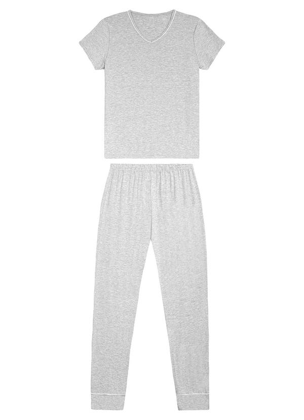 Malwee - Pijama Feminino em Malha Essence Cinza